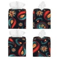 thumbnail image 3 of Rateoe Paisley1 Pattern Tissue Box Cover, Modern Square Decorative Leather Facial Paper Case Organizer Holder Dispenser 5X5X5'', 3 of 8