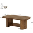 thumbnail image 2 of Tribesigns Oval Coffee Table, Mid-Century 2-Tier Coffee Table with Storage Shelf, Modern 45.27" Accent Center Table with Wooden Dual Base for Living Room Bedroom Apartment, Rustic Brown, 2 of 5