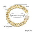 thumbnail image 2 of FEEL STYLE Male Zircon Fluorescence Cuban Chain Bracelet for Men Women 12MM 7", 2 of 4