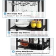 thumbnail image 4 of 3 Tier Serving Cart for Home Rolling Bar Cart with Glass Holders, 4 of 5