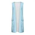 thumbnail image 5 of UAMVSH Women's Trendy Sleeveless Cardigans Loose Fit Summer Open Front Casual Long Duster Vests with Pockets Printed Long Outerwear(X-Large,Light Blue 1), 5 of 5