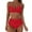 Red, variant on WREESH Womens Two Piece Swimsuit Bikini Sets High Waisted Bikini Swimsuit Split Body High Waist Belly Covering Tight Fitting Bikini Swimsuit Beach Bathing Suit Red