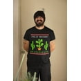 thumbnail image 3 of Old Glory Mens Cactus Desert Feliz Navidad Ugly Christmas Sweater Short Sleeve T Shirt, 3 of 6
