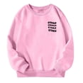 thumbnail image 2 of JAKANYQ Toddler Child Spring Letter Printed Round Neck Long Sleeved Sweatshirt Pullover Tops Pink 7-8 Years, 2 of 7