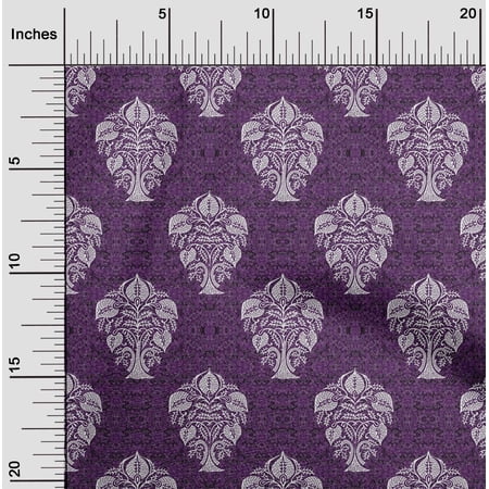 oneOone Cotton Jersey Purple Fabric Swirl & Tree Block Sewing Craft Projects Fabric Prints By Yard 58 Inch Wide