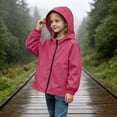 thumbnail image 6 of Husipze Rain Jacket for Kids Hooded Solid Full Zip Waterproof Lightweight Coat Windproof Breathable Girls Boys Outerwear Hot Pink 7-8 Years, 6 of 9