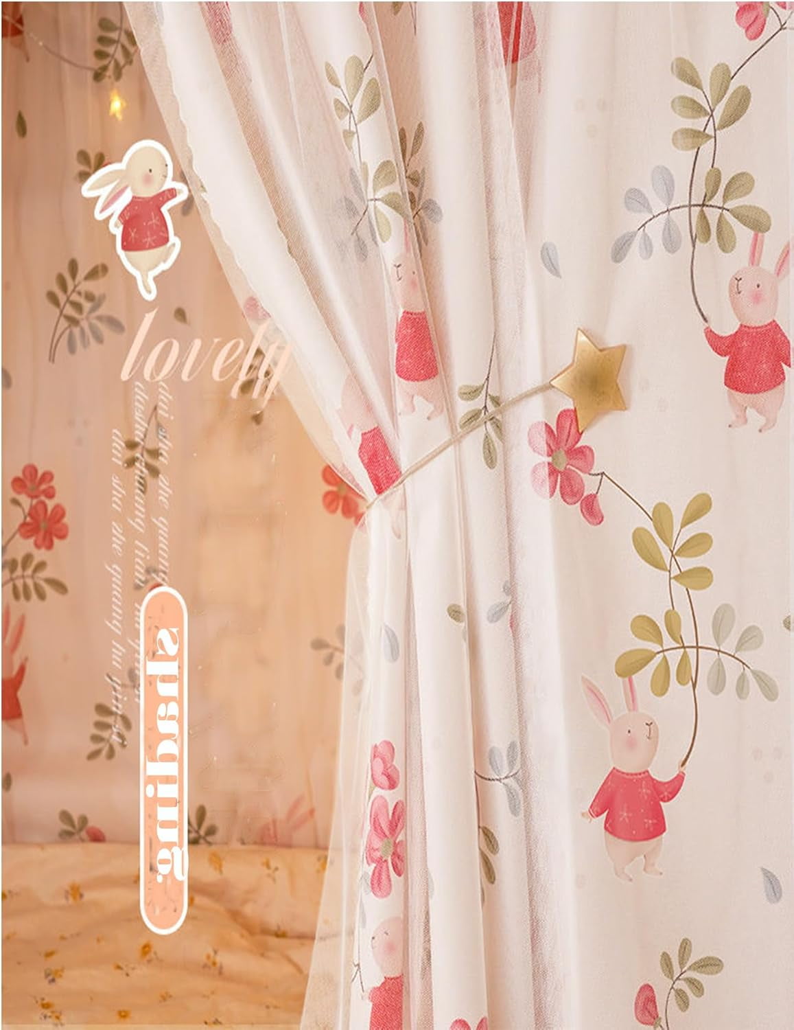 CAILDANL 2 Panels,Bottom Bunk Bed Curtains Cloth Breathable Bed Canopy Students Curtain Shading Nets for Single Bed