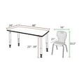 thumbnail image 4 of Regency Kee 48 x 24 in. Mobile Adjustable Classroom Table- Noble Oak Top, Black Base & 2 Andy 18 in. Mobile Black Stack Chairs, 4 of 9