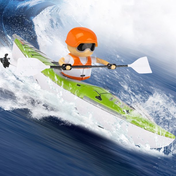 Barco de control remoto de 2.4GHz con luz LED colorida RC Kayak Boat innovador diseño de remo realista RC RCA BET For Boys Girls