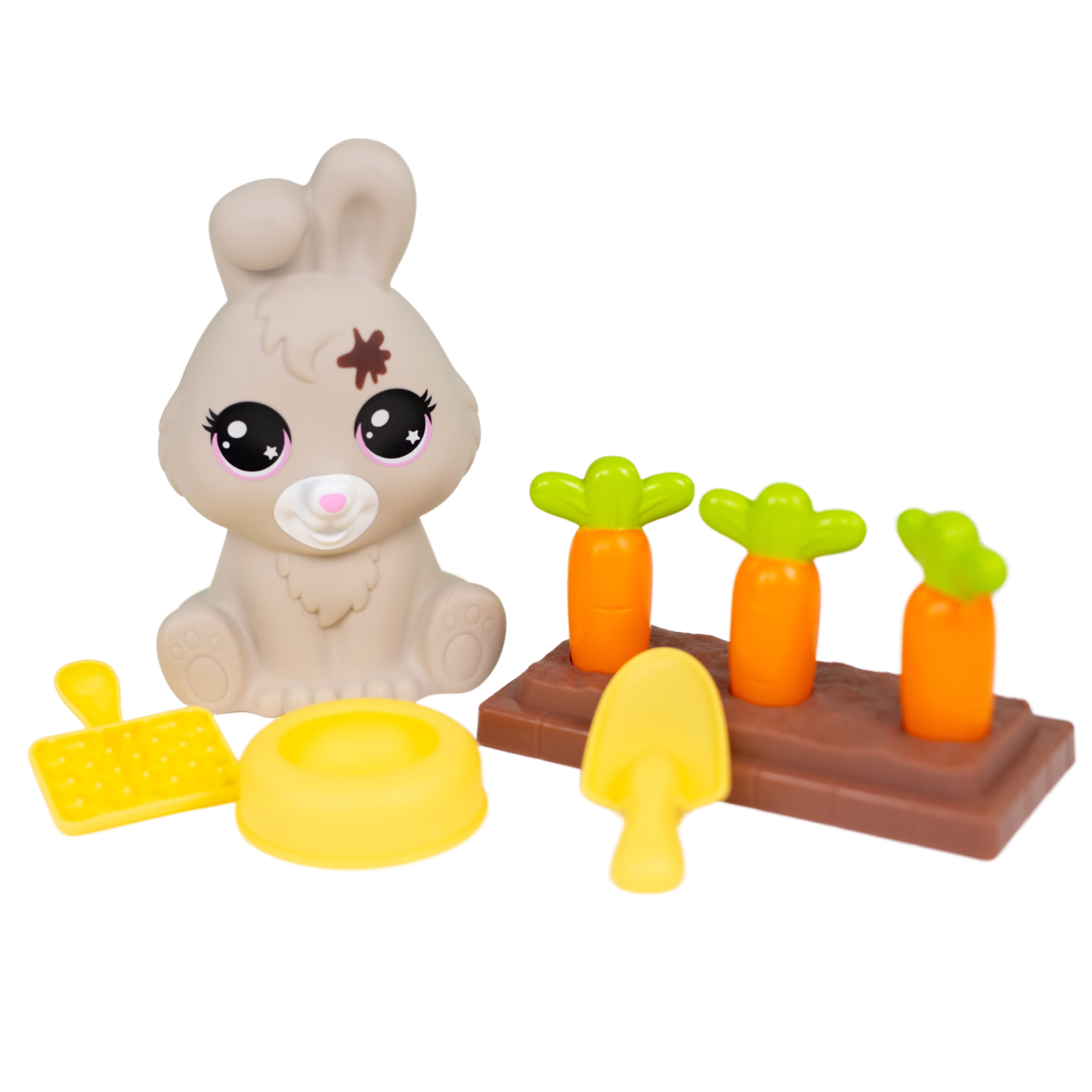 Kid Connection Mini Pet Rabbit Water Play Set with Color Changing Feature, 8 Pieces, Toddler Toys, Grey Color