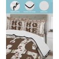thumbnail image 3 of Twin Quilt Bedding Set, Retro Farmhouse Reversible Summer Quilt 3 Pieces, Country Star Berries Text Wooden Grain Lightweight Bedspreads Coverlets with 2 Pillow Shams for All Seasons, 3 of 5