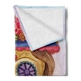 thumbnail image 2 of Day of the Dead Soft Flannel Fleece Throw Blanket, Lady Mommy Skull Head with Flower Hat Spanish and Mexican Art Print, Cozy Plush for Indoor and Outdoor Use, 50" x 70", Multicolor, by Ambesonne, 2 of 5