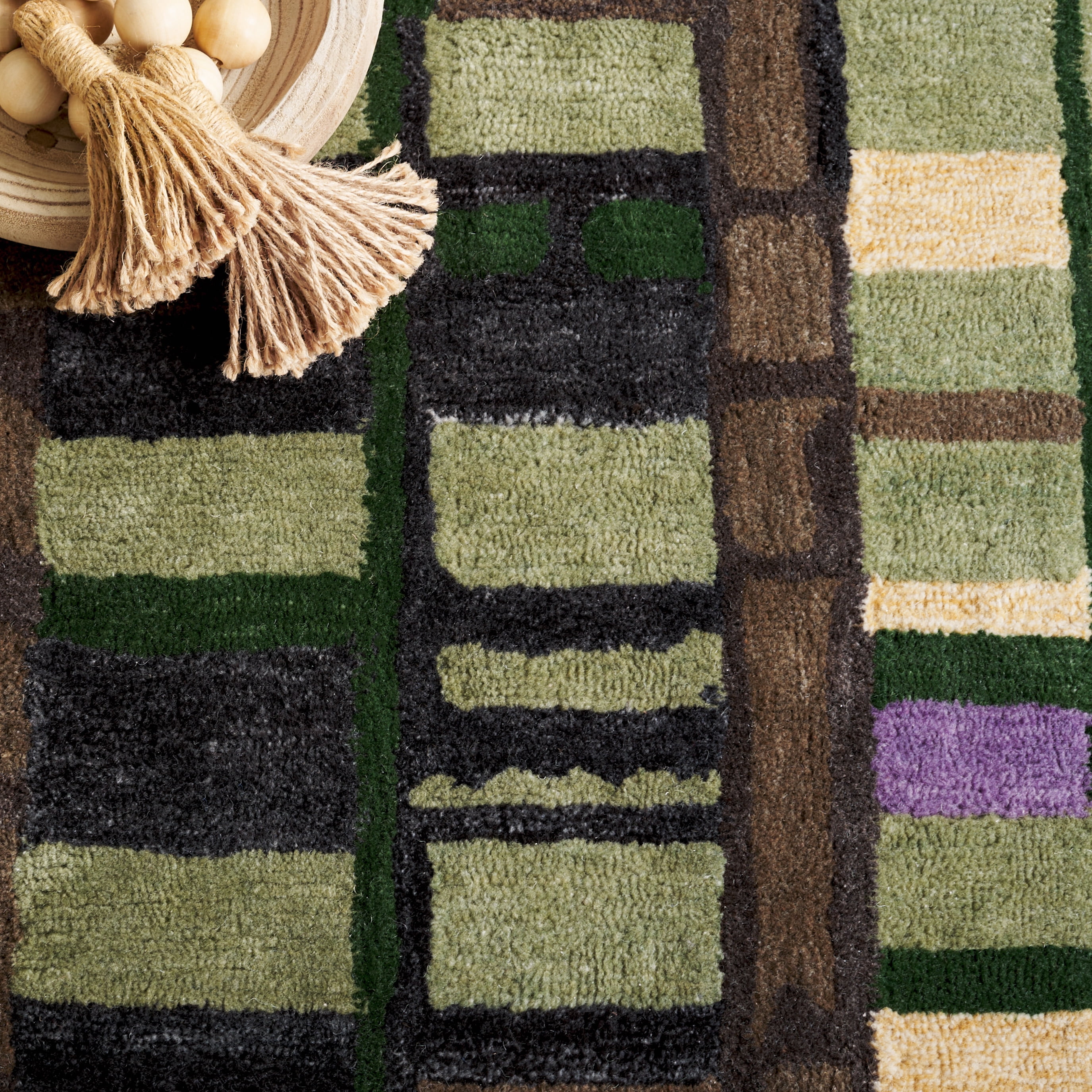 SAFAVIEH Rodeo Drive Vonda Abstract Area Rug, Green/Purple, 6' x 6' Round
