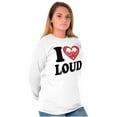 thumbnail image 4 of I Love Loud Heart Eyes Funny EDM Pot Plus Size Long Sleeve Graphic Tee Shirt Brisco Brands 2X, 4 of 5