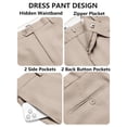 thumbnail image 5 of COOFANDY Men's Iron Free Premium Fashion Classic Fit Flat Front Hidden Comfort Waistband Suit Pant, 5 of 6