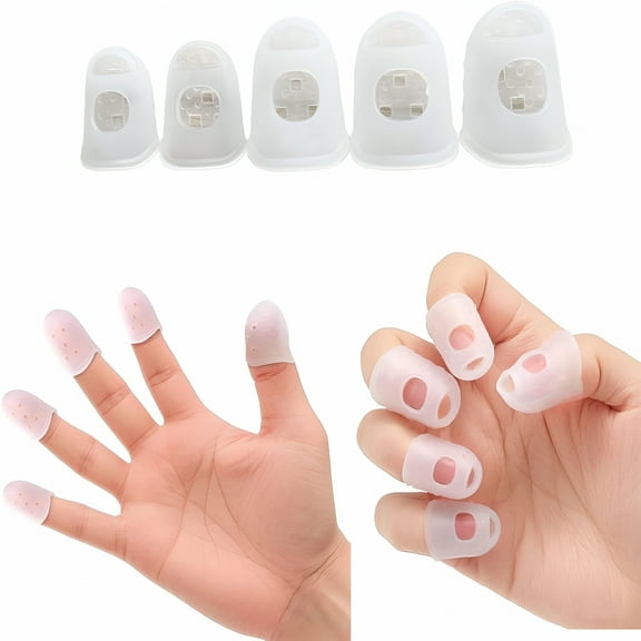 BESTSKY 10-Pack Reusable Silicone Finger Guards for Kids – Stop Nail Biting & Thumb Sucking, Soft Protective Sleeves for Boys & Girls ( M)