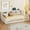 White, variant on Wood Twin XL Size Solid and Stable Floor Bed with Storage Cabinets and USB Ports(Gray)
