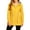 Yellow, variant on Solid Color Drawstring Waist Windbreaker for Women, Lightweight Hooded Zip-Up Rain Jacket with Striped Lining - Casual Outdoor Trench Coat Black L
