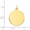 thumbnail image 2 of 10K Yellow Gold Plain .018 Gauge Circular Engravable Disc Charm (26 X 19) Made In United States 10xm137/18, 2 of 5