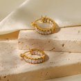 thumbnail image 4 of 14K Gold over S925 Silver Crystal Hoop Earrings, Natural Crystal Earrings, Beautiful Women's Day, Birthday Gift for Wife, 4 of 5