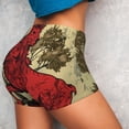 thumbnail image 4 of Uemuo Mythical Red Stag Illustration Pattern Women Workout Impact Shorts Scrunch Butt Lifting Gym Shorts Seamless Booty Biker Shorts-Large, 4 of 8