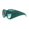 thumbnail image 3 of Oversized Round Goggle Style Thick Temple Plastic Dimensional Plastic Sunglasses All Green, 3 of 4