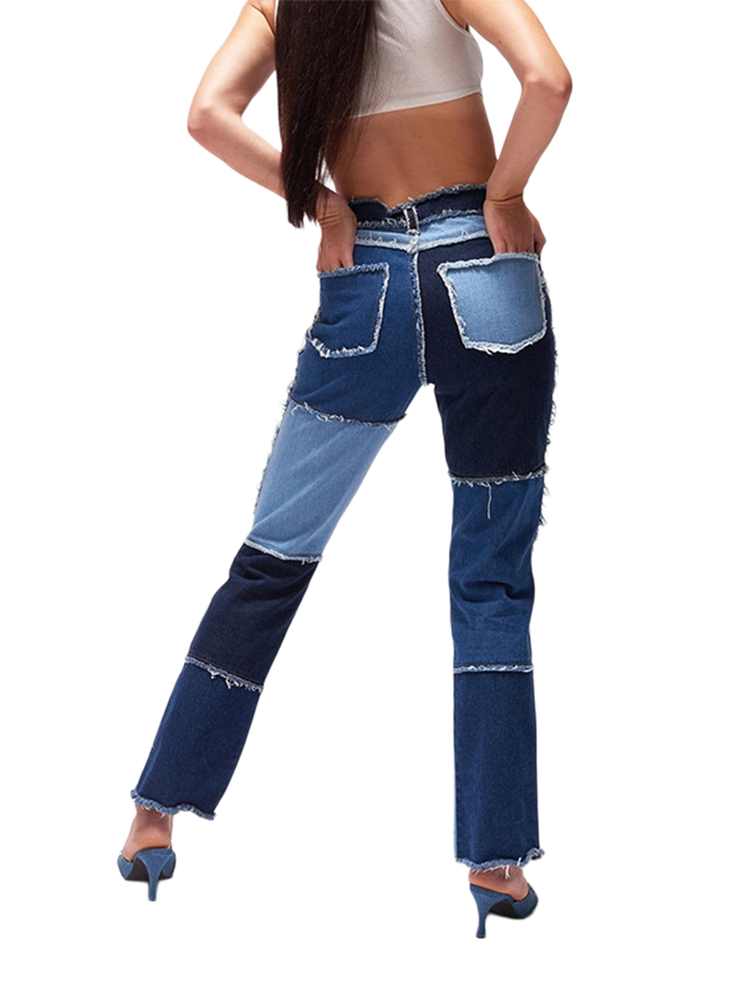 color block jeans womens