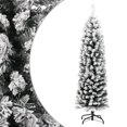 thumbnail image 1 of vidaXL Slim Artificial Christmas Tree with Flocked Snow Green 120 cm PVC, 1 of 4