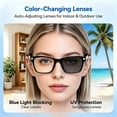 thumbnail image 5 of AI Smart Glasses with Light, Voice Assistant, Real-Time Translation in 139 Languages, Music & Hands-Free Calls, Photochromic Lenses, Bluetooth Glasses for Work Reading Craft Driving Travel Meetings, 5 of 8