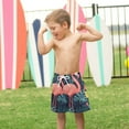 thumbnail image 4 of FORMRS Boys Swim Trunks Quick Dry Mesh Liner Boardshorts Sizes XS-XL, Pink Floral Flamingo, 4 of 7