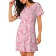 thumbnail image 2 of Easygdp happy baby axolotls Camisón de manga corta para mujer, informal, estampado, 2 of 6