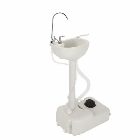 Upgraded Portable Sink| Rolling Hand Wash Basin Stand with Garden Pipe Joint & Hand Sanitizer Dispenser & Wheels, Perfect for Garden/Camping/Outdoor Events/Gatherings/Worksite (Best Joint Rolling Machine)