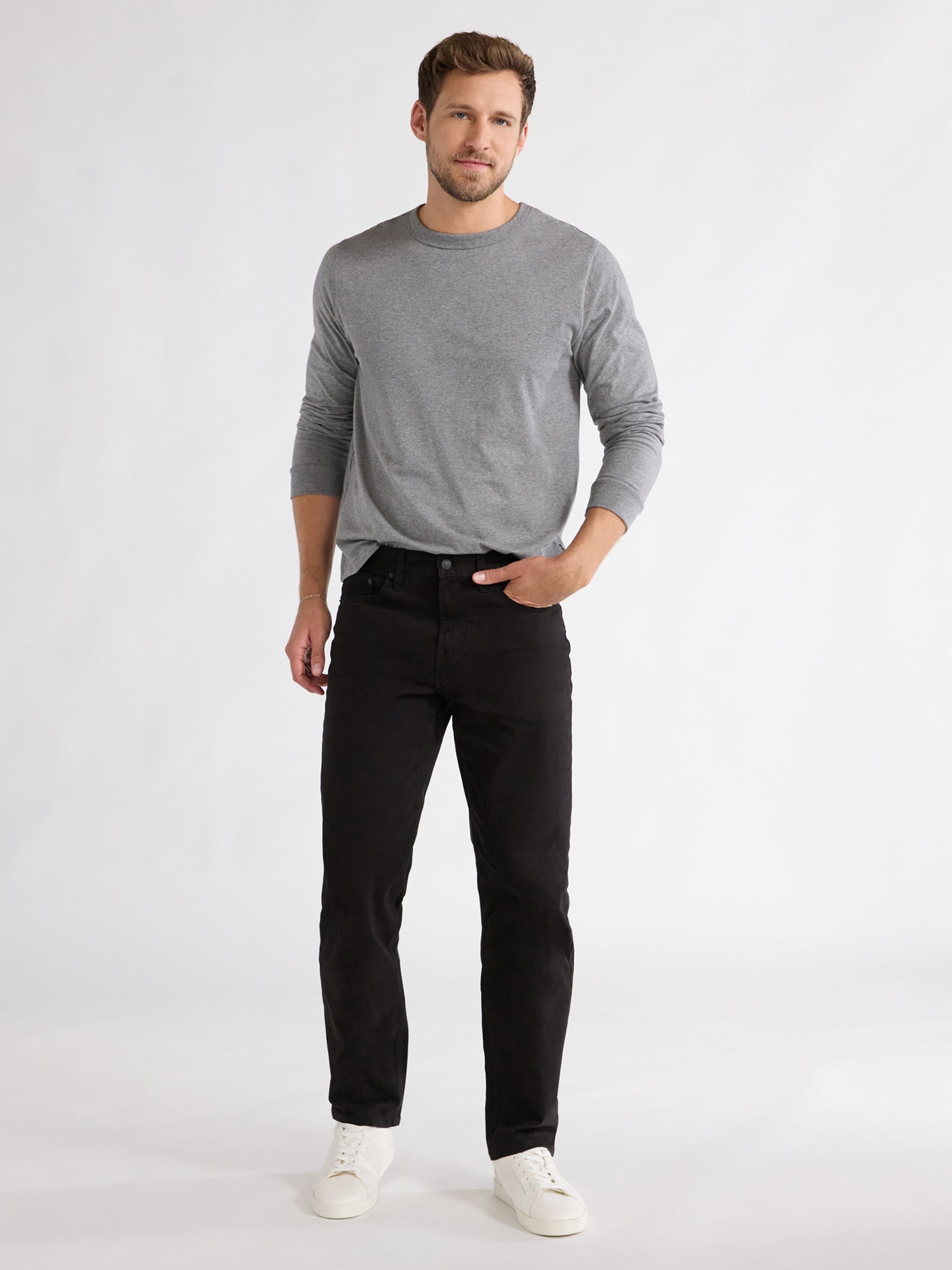 Free Assembly Men’s Modern Straight Five Pocket Pants, Sizes 30-42