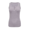 thumbnail image 4 of VBARHMQRT Tank Tops for Women 2024 Trendy Solid Color Ribbed Slim Fit Open Women Vest Camisole Back Halter Neck Knit Women's Blouse Red Camisoles for Women Crop Tops for Women Sexy Green, 4 of 5