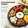 thumbnail image 2 of 10 Pcs Round Appetizer Serving Tray with Lids, 6 Divided Serving Tray, MODANU Disposable Food Storage Containers, Plastic Tray Storage, Snack, Vegetable Fruit Plastic Trays for Party and Buffet, 2 of 7
