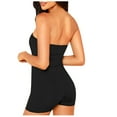 thumbnail image 4 of Women‘s Summer Solid Color Sexy Sports Inside Matching One Line Shoulder Jumpsuit Shorts, 4 of 4