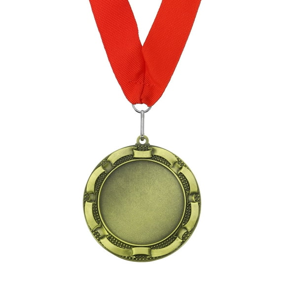 Uxcell Award Medal, Place Winner Medal with Red Ribbon Prize Medal for Competitions Sport Gold