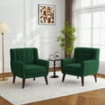 thumbnail image 6 of UIXE Velvet Accent Chair Set of 2 Modern Living Room Arm Chair Comfortable Armchair, Retro Green, 6 of 7