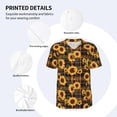 thumbnail image 3 of KLL Brown Blue Plaid Sunflower for Men's Baseball Shirts,Short Sleeve Casual Shirts Button Down Shirt for Men Beach Summer Wedding Shirt-4X-Large, 3 of 7