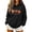 Black, variant on Ladies Pumpkins Print Halloween Hoodie Casual Drawstring Pocket Fall Top
