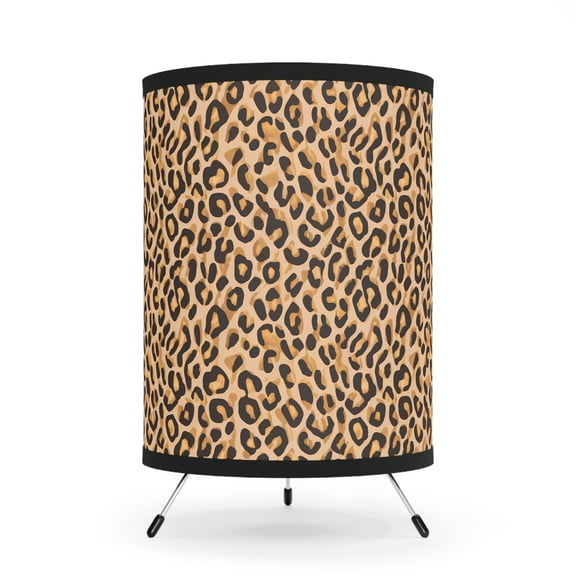 Table Lamp, Leopard Print Tripod Lamp for Retro Glamorous Hollywood Regency Home Decor, USCA Plug