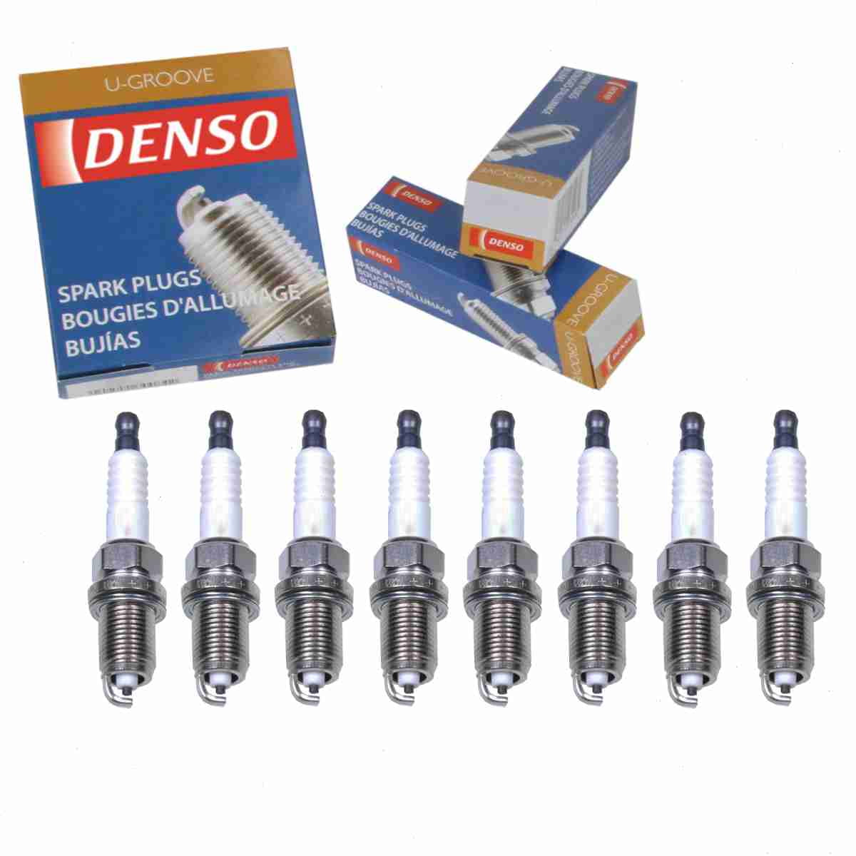 8 pc DENSO Standard UGroove Spark Plugs compatible with Lexus LS400 4.0L V8 19902000