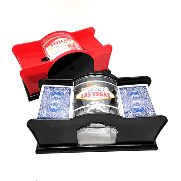 Manual Card Shuffler Poker Shuffle Machine Cards Holder Easy Hand Cranked System Card Shuffler Red