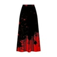 thumbnail image 5 of WXLWZYWL Womens Halloween Dress Plus Size Halloween Candy Corn Cones Women Printed Elastic Waistband Pleated Pocket Skirt with Mid Calf Skirt, 5 of 5