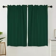 thumbnail image 4 of Skearow Short Curtain Thermal Insulated Blackout UV Protection Rod Pocket Drapes Panel Luxury Tier Thick Solid 21#Dark Green W:52"xL:36", 4 of 8