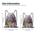 thumbnail image 2 of Kdxio Lilacs Teapot Scenic Painting Print Drawstring Backpack Bag,Waterproof Draw String Back Sack, Gym Drawstring Bags Swim Bag For Unisex, 2 of 5