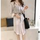 thumbnail image 4 of Vestido camisero Vestido midi de gasa transpirable con bolsillo informal de manga larga, Blanco, M Advancent AP001472-01B, 4 of 7