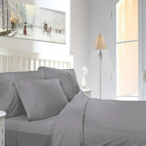 1800 Count 4 Piece Bed Sheet Set Deep Pocket Comfort Bed Sheets Twin XL