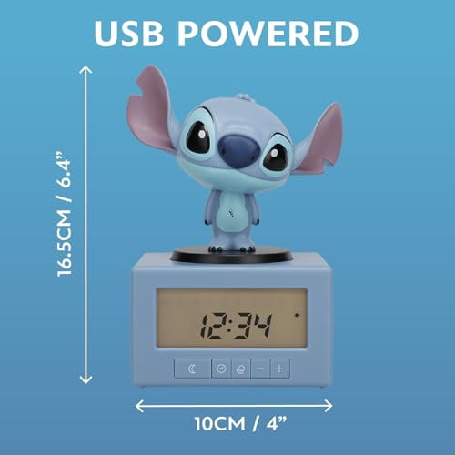 Stitch Sleep Training Alarm Clock – Officially Licensed Disney Kids Projection Bedroom Night Light | Paladone