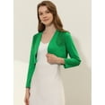 thumbnail image 2 of DARING DIVA Women's Elegant Bolero Shrug Lace Insert Crop Cardigan S Grass Green, 2 of 6